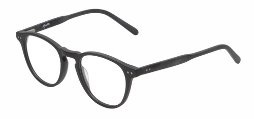 Profile View of Reptile Mata Designer Single Vision Prescription Rx Eyeglasses in Matte Black Unisex Panthos Full Rim Acetate 47 mm