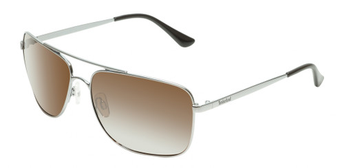 Profile View of Timberland TB7202 Unisex Pilot Full Rim Designer Sunglasses in Shiny Gunmetal Silver/Brown Polarized 62mm
