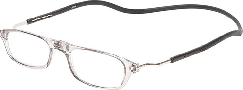 Snap Magnetic C3 Unisex Oval Designer Reading Glasses in Grey Crystal Silver 52mm