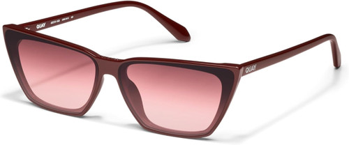 Profile View of QUAY Australia Bad Habit Womens Cat Eye Designer Sunglasses Oxblood Red/Red 65mm