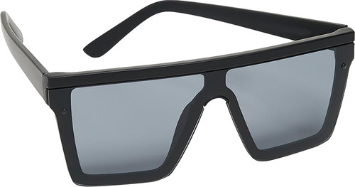 Profile View of QUAY Australia Hindsight Mens Rectangular Sunglasses Matte Black/Smoke Grey 56mm
