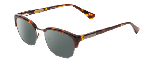Profile View of Ernest Hemingway H4650 Designer Polarized Sunglasses with Custom Cut Smoke Grey Lenses in Tortoise Yellow Brown Gold Gun Metal Ladies Cateye Semi-Rimless Metal 49 mm
