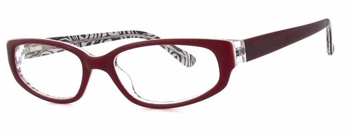 Calabria Viv Designer Eyeglasses 725 in Wine-Zebra :: Progressive