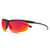 Profile View of Suncloud Zephyr Polarized Sunglasses Smith Optics Semi-Rimless in Black with Polar Red Mirror