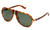 Salvatore Ferragamo Designer Folding Sunglasses SF662SP in Havana & Polarized Green Lens (218)