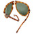 Salvatore Ferragamo Designer Folding Sunglasses SF662SP in Havana & Polarized Green Lens (218)