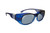 Haven Designer Fitover Sunglasses Sunset in Sapphire with Smoke Leather & Polarized Grey Lens (LARGE)