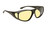 Haven Designer Fitover Sunglasses Tapered Square Night Driver in Black & Night Driver Yellow Lens (LARGE)