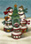Holiday Christmas Theme Cleaning Cloth, Caroling Snowmen around the Tree