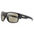 Profile View of Suncloud Range Polarized Sunglasses Unisex Square Acetate Classic Wrap in Matte Black with Polar Yellow