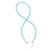 LA LOOP Green/Blue Silk Stretch with Shiny Silver Loop Luxury Eyeglass Necklace