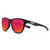 Profile View of Suncloud Topsail Polarized Sunglasses Smith Optics Unisex Classic Retro in Matte Black with Polar Red Mirror