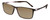 Profile View of Porsche Design P8328-D-56 Designer Polarized Sunglasses with Custom Cut Amber Brown Lenses in Grey Gun Metal Unisex Square Full Rim Titanium 56 mm