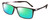 Profile View of Porsche Design P8328-D-56 Designer Polarized Reading Sunglasses with Custom Cut Powered Green Mirror Lenses in Grey Gun Metal Unisex Square Full Rim Titanium 56 mm