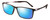 Profile View of Porsche Design P8328-D-56 Designer Polarized Reading Sunglasses with Custom Cut Powered Blue Mirror Lenses in Grey Gun Metal Unisex Square Full Rim Titanium 56 mm