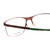 Close Up View of Porsche Design P8256-A-55 Designer Single Vision Prescription Rx Eyeglasses in Satin Chocolate Brown Green Unisex Square Full Rim Titanium 55 mm