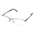 Profile View of Porsche Design P8213-A-55 mm Semi-Rimless Designer Reading Glasses Antique Gold