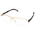 Profile View of Porsche Design P8272-B-57 mm Semi-Rimless Reading Glasses Satin Gold&Matte Black