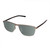 Profile View of Porsche Design P8285-C-56 Designer Polarized Reading Sunglasses with Custom Cut Powered Smoke Grey Lenses in Gun Metal Silver&Matte Grey Unisex Square Full Rim Titanium 56 mm