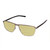 Profile View of Porsche Design P8285-C-56 Designer Polarized Reading Sunglasses with Custom Cut Powered Sun Flower Yellow Lenses in Gun Metal Silver&Matte Grey Unisex Square Full Rim Titanium 56 mm