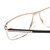 Close Up View of Porsche Design P8285-D-56 Designer Single Vision Prescription Rx Eyeglasses in Gun Metal Silver&Matte Black Unisex Square Full Rim Titanium 56 mm