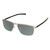 Profile View of Porsche Design P8285-D-56 Designer Polarized Sunglasses with Custom Cut Smoke Grey Lenses in Gun Metal Silver&Matte Black Unisex Square Full Rim Titanium 56 mm