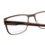 Close Up View of Porsche Design P8291-C-55 Designer Single Vision Prescription Rx Eyeglasses in Satin Brown&Matte Marble Horn Unisex Square Full Rim Titanium 55 mm