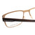 Close Up View of Porsche Design P8291-D-55 Designer Reading Eye Glasses with Custom Cut Powered Lenses in Satin Copper&Gloss Brown Marble Horn Unisex Square Full Rim Titanium 55 mm