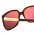 Close Up View of Porsche Design P8589-B-60mm Cateye Sunglasses Burgundy Gold/Rose Red Pink Mirror