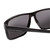 Close Up View of Porsche Design P8634-A-57 mm Unisex Square Sunglasses Gloss Black/Silver Mirror