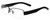 Profile View of Porsche Designs P8203-B Designer Reading Eye Glasses with Custom Cut Powered Lenses in Matte Black Unisex Rectangle Semi-Rimless Titanium 54 mm