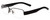 Profile View of Porsche Designs P8203-B Designer Single Vision Prescription Rx Eyeglasses in Matte Black Unisex Rectangle Semi-Rimless Titanium 54 mm