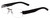 Profile View of Porsche Designs P8206-B Designer Bi-Focal Prescription Rx Eyeglasses in Matte Black Unisex Square Rimless Titanium 53 mm