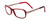 Profile View of Porsche Designs P8207-B Designer Single Vision Prescription Rx Eyeglasses in Crystal Burgundy Red Gun Metal Silver Unisex Cateye Full Rim Acetate 53 mm