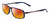 Profile View of Porsche Designs P8229-D Designer Polarized Sunglasses with Custom Cut Red Mirror Lenses in Crystal Blue & Gun Metal Unisex Oval Full Rim Titanium 57 mm