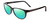 Profile View of Porsche Designs P8246-A Designer Polarized Reading Sunglasses with Custom Cut Powered Green Mirror Lenses in Black Unisex Oval Full Rim Acetate 56 mm