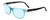 Profile View of Porsche Designs P8250-C Designer Blue Light Blocking Eyeglasses in Crystal Azure Aqua Blue Black Unisex Oval Full Rim Acetate 55 mm