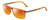 Profile View of Porsche Designs P8259-C Designer Polarized Sunglasses with Custom Cut Red Mirror Lenses in Matte Crystal Amber Brown Unisex Square Full Rim Acetate 57 mm