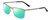 Profile View of Porsche Designs P8294-C Designer Polarized Reading Sunglasses with Custom Cut Powered Green Mirror Lenses in Silver Black Unisex Square Full Rim Titanium 54 mm