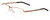 Profile View of Porsche Designs P8318-B Designer Reading Eye Glasses with Custom Cut Powered Lenses in Satin Gold Black Unisex Square Semi-Rimless Metal 55 mm
