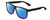 Profile View of GUCCI GG0010S Designer Polarized Reading Sunglasses with Custom Cut Powered Blue Mirror Lenses in Gloss Black on Matte Unisex Retro Full Rim Acetate 58 mm