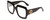 Profile View of GUCCI GG0053S Designer Blue Light Blocking Eyeglasses in Gloss Black Gold Logo Ladies Oversized Full Rim Acetate 54 mm