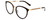 Profile View of GUCCI GG0077SK Designer Progressive Lens Blue Light Blocking Eyeglasses in Gloss Black Gold Logo Ladies Cateye Full Rim Acetate 56 mm with Blue Light Zone functionality illustration laid over the lens