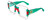 Profile View of GUCCI GG0178S Designer Bi-Focal Prescription Rx Eyeglasses in Crystal Green Red Gold Logo Ladies Oversized Full Rim Acetate 54 mm