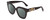 Profile View of GUCCI GG0208S Designer Polarized Sunglasses with Custom Cut Smoke Grey Lenses in Gloss Black Gold Logo Silver Star Ladies Cateye Full Rim Acetate 49 mm