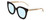 Profile View of GUCCI GG0564S Designer Blue Light Blocking Eyeglasses in Gloss Black Crystal Gold Ladies Cateye Full Rim Acetate 51 mm