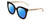 Profile View of GUCCI GG0564S Designer Polarized Sunglasses with Custom Cut Blue Mirror Lenses in Gloss Black Crystal Gold Ladies Cateye Full Rim Acetate 51 mm