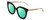 Profile View of GUCCI GG0564S Designer Polarized Reading Sunglasses with Custom Cut Powered Green Mirror Lenses in Gloss Black Crystal Gold Ladies Cateye Full Rim Acetate 51 mm