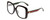 Profile View of GUCCI GG0714SA Designer Blue Light Blocking Eyeglasses in Gloss Black Red Stripe Green Gold Logo Ladies Oversized Full Rim Acetate 56 mm