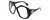 Profile View of GUCCI GG0875S Designer Bi-Focal Prescription Rx Eyeglasses in Gloss Black Gold Logo Hexagon Ladies Oversized Full Rim Acetate 62 mm